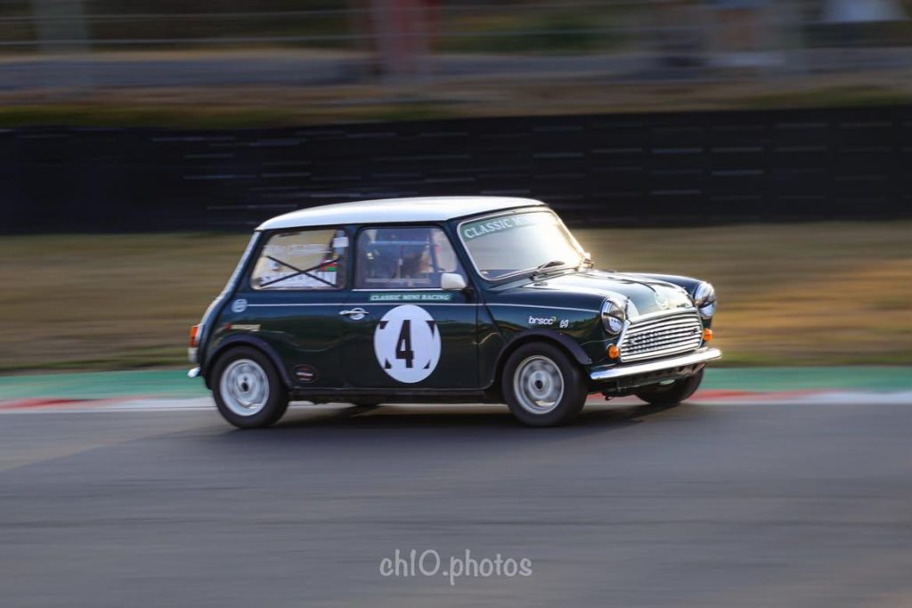 Tom O'Farrell racing a Classic Mini at Brands Hatch Mini Festival 2026