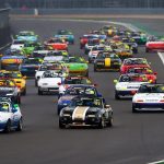Mazda MX-5 race cars competing closely during a UK club motorsport meeting